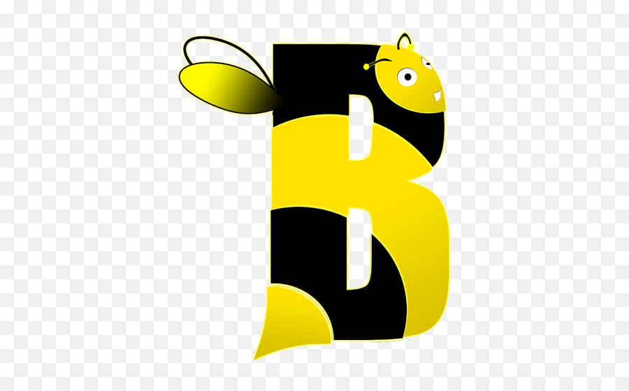 Bee Letter B Alphabet School Transparent Png Images Clipart - Letter B With Bee,Letter B Png