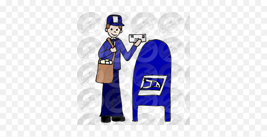 Mailman Picture For Classroom Therapy Use - Great Mailman Cartoon Png,Mailman Png