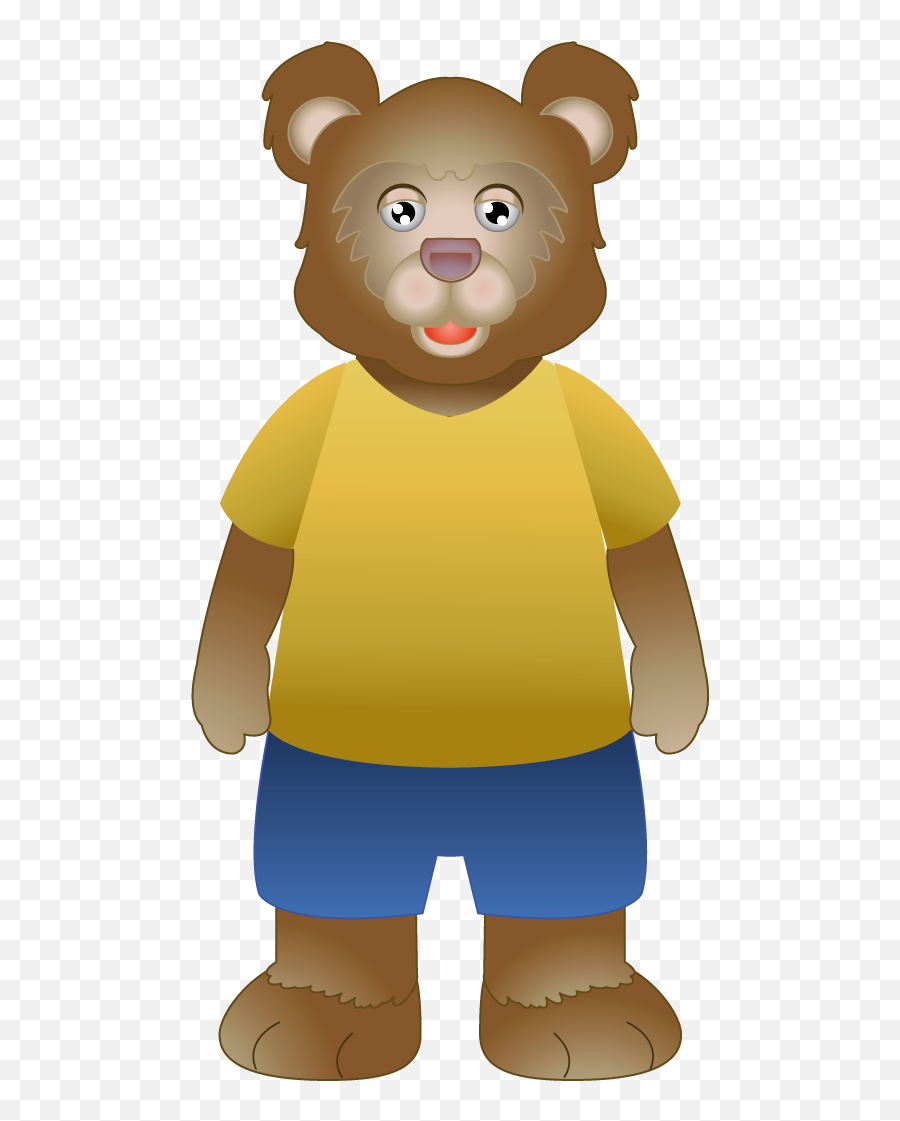 Drawn Cartoon Bear In A Yellow T - Shirt Goldilocks And The Three Bears  Baby Bear Png,Cartoon Bear Png - free transparent png images 