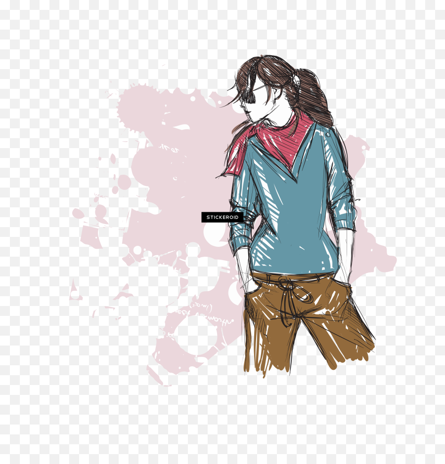 Download Hd Fashion Girl Model - Illustration Transparent Clipart Png Fashion Girl Transparent Png,Girl Model Png