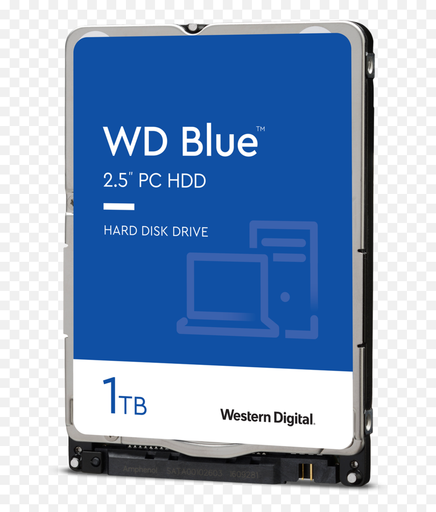 Wd Blue 1tb 5400 Rpm 128mb Cache Sata 60gbs 25 Mobile Hard Drive Wd10spzx - Wd Blue 2tb Png,Western Digital Logo Png