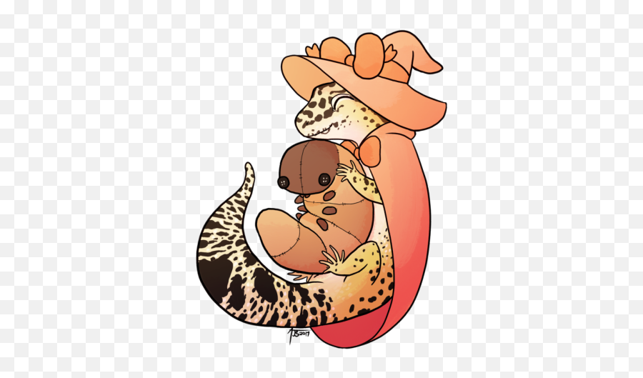 Cute Lizard Reptiles Animal Drawings - Leopard Gecko Stickers Png,Leopard Gecko Png
