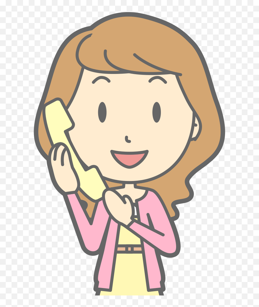 Woman Using Telephone - Girl On Phone Clipart Transparent Girl On Phone Clipart Png,Phone Clipart Transparent