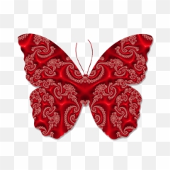 Butterfly Red Fractal Art - Red Butterfly Png,Fractal Png