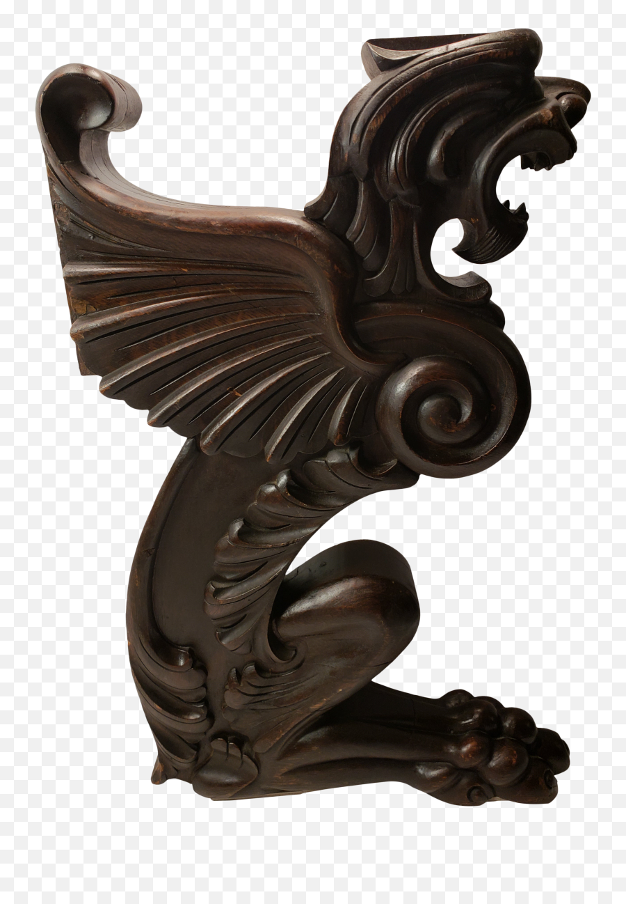 Architectural Salvage Corbel Wooden - Statue Png,Gargoyle Png