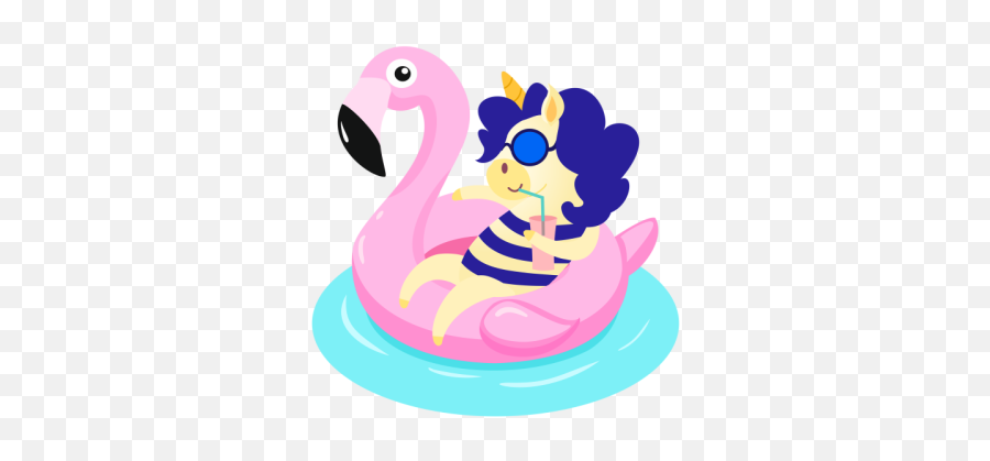 Unicorn With Flamingo Pool Float 1 By Noveltymerch Inktale Png