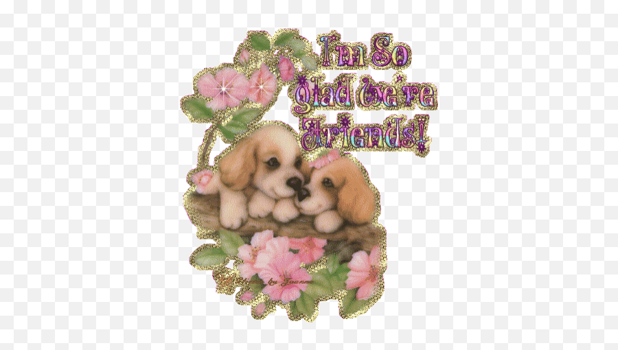 Transparent Graphics Flowers Friends Glitter Puppies Puppy - Im Glad We Re Friends Png,Transparent Puppy