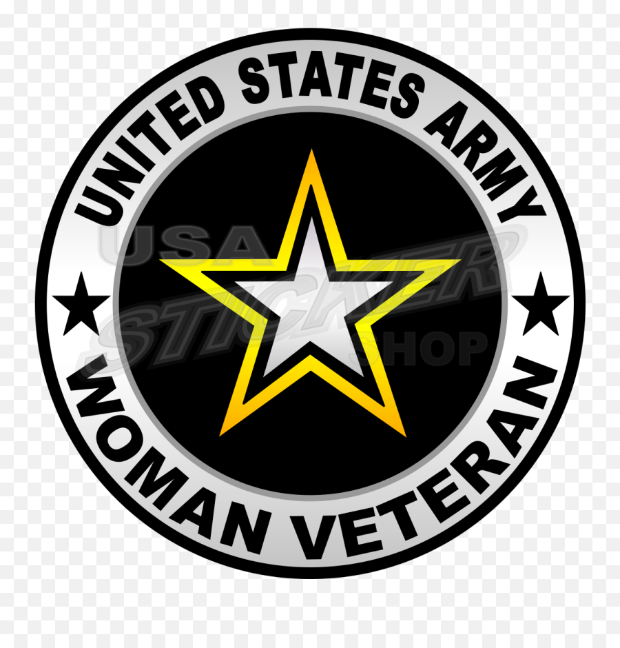 Us Army Woman Veteran Sticker - Round United States Army Png,Us Army Logo Png