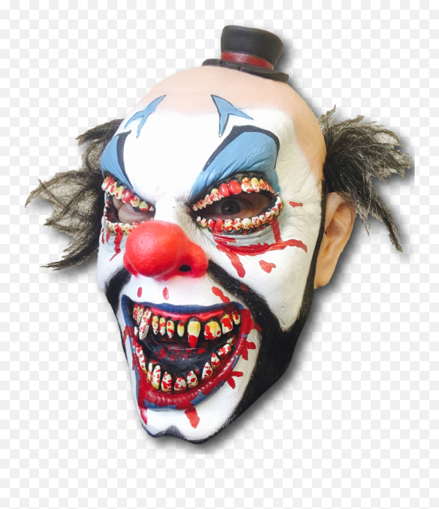 Download Hd Scary Clown Mask - Scary Evil Clown Mask Teeth Top Mask Png,Clown Nose Png