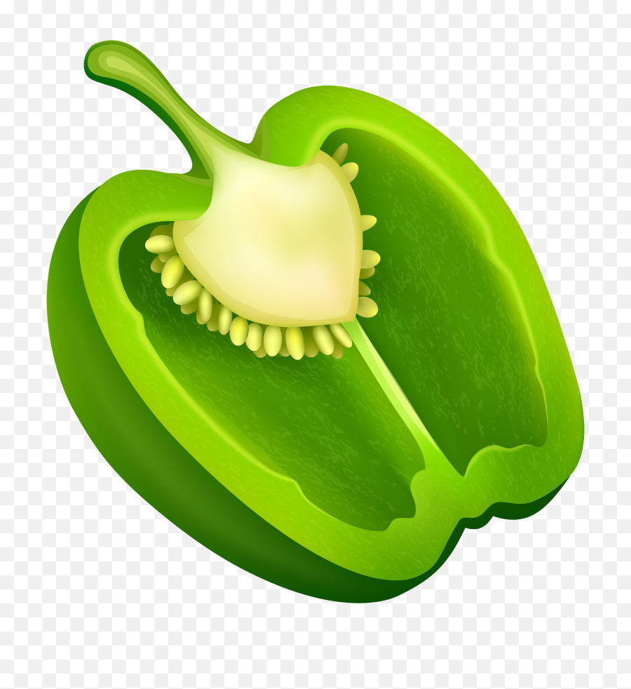 Half Green Pepper Png Clipart Imagens Vetoriais Melancia - Green Pepper Clipart Png,Bell Pepper Png