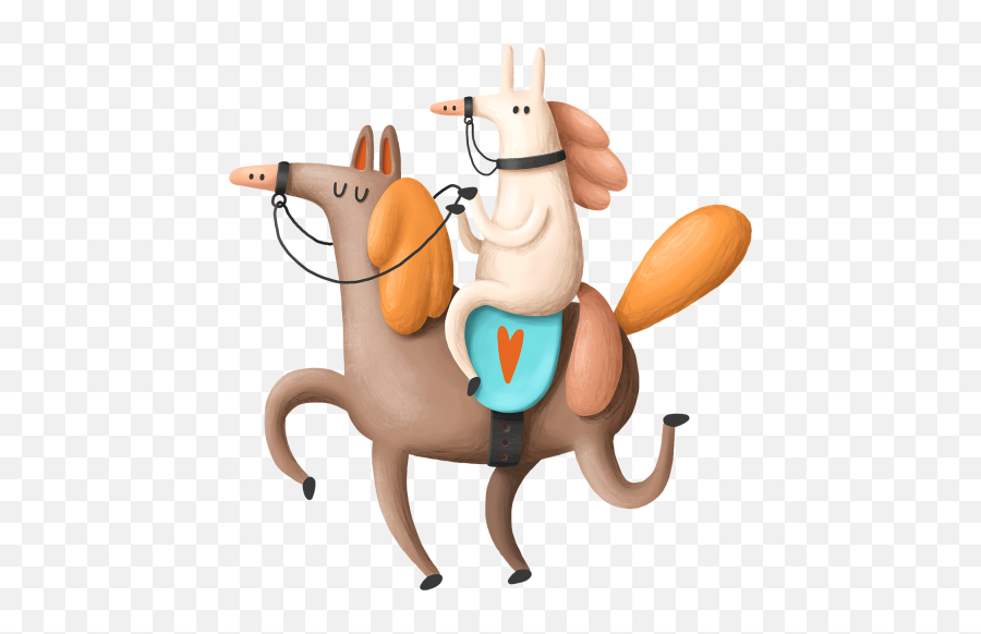 Horse Riding Png - Riding A Horse Illustration,Cartoon Horse Png
