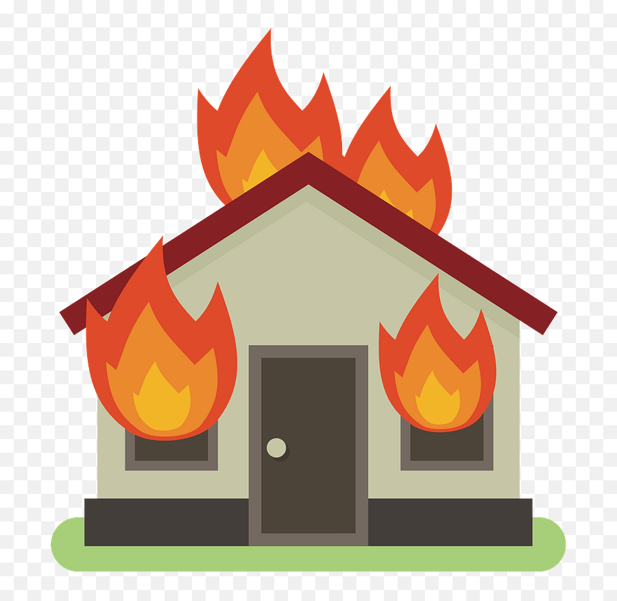 House - Burning House Clipart Png,Fire Clipart Transparent