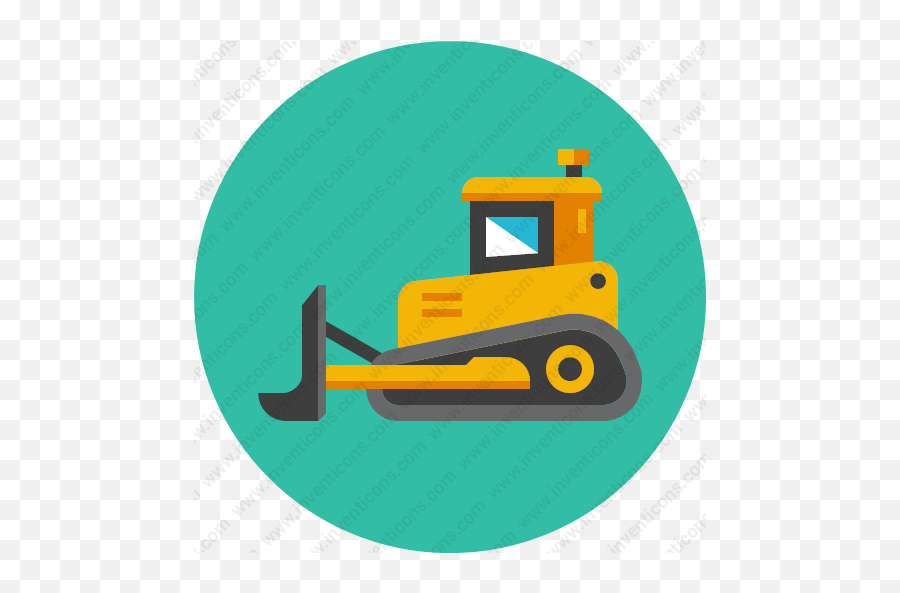 Download Bulldozer Vector Icon Inventicons - Bulldozer Icon Round Png,Bulldozer Png