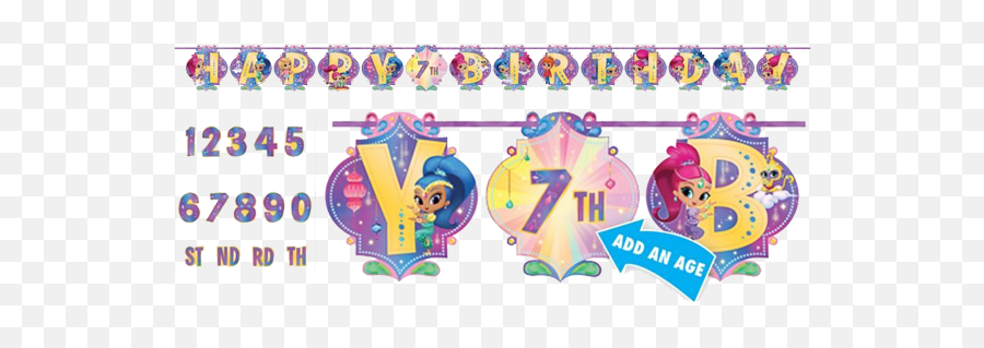 Shimmer And Shine U0027add Ageu0027 Birthday Banner - Cartoon Png,Shimmer And Shine Png