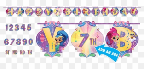 Shimmer And Shine U0027add Ageu0027 Birthday Banner - Cartoon Png,Shimmer And Shine Png
