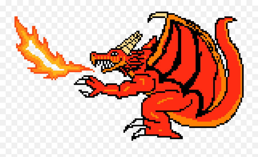 Fire Dragon Pixel Art Maker - Fire Dragon Pixel Art Png,Fire Dragon Png