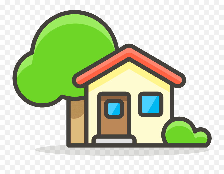 House With Garden Emoji Clipart - Colored Home Icon Png,House Emoji Png