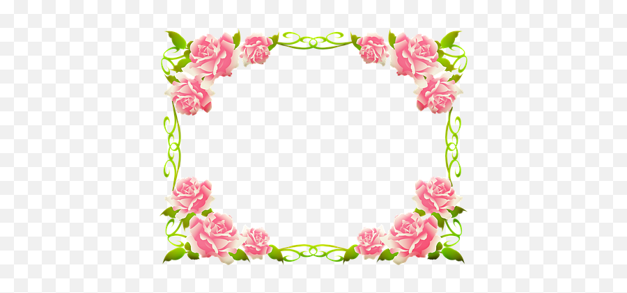 200 Free Retro Flower Frame U0026 Vintage Illustrations - Pixabay Rose Border Clip Art Png,Rose Vine Png