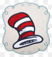 Cat In The Hat Dr Seuss Applique Machine Embroidery Design - Transparent Background In The png