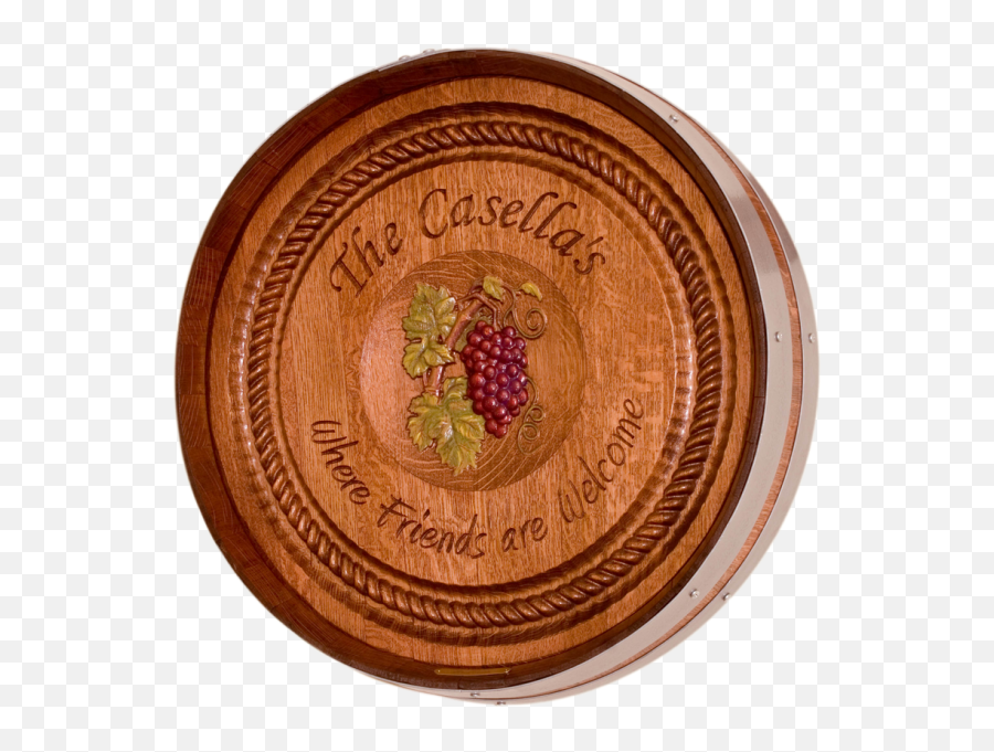 Wine Barrel Art Carving 3d Grape Cluster And Rope Border - Carved Wooden Rope Border Png,Rope Border Png