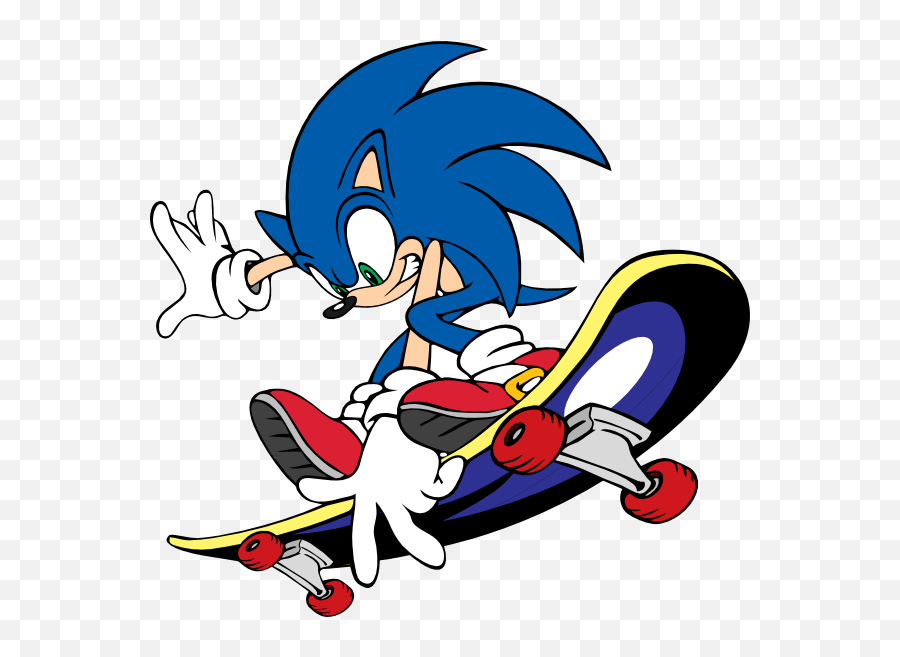 Sonic Clip Art - Vector Clip Art Online Sonic The Hedgehog Skateboard Png,Sonic Png