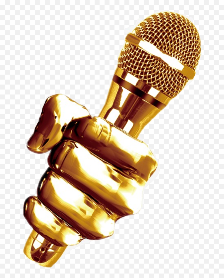 Gold Clipart Microphone - Transparent Background Gold Mic Png,Gold Microphone Png