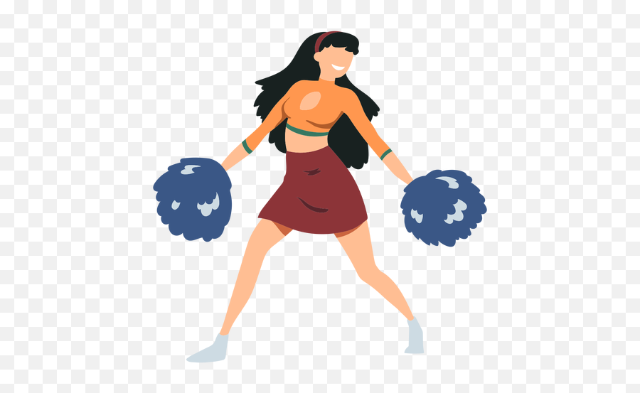 Cheerleader With Pompoms - Transparent Png U0026 Svg Vector File For Women,Cheerleader Silhouette Png