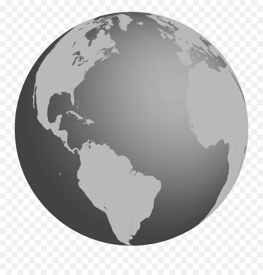 Blank Map World - Black And White Clipart Free Download Grayscale Earth Png,Blank World Map Png