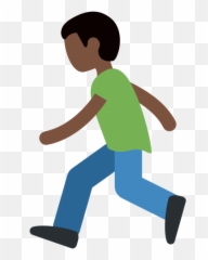 U200d Man Running Emoji With Dark Skin Tone Meaning And - Black Guy png