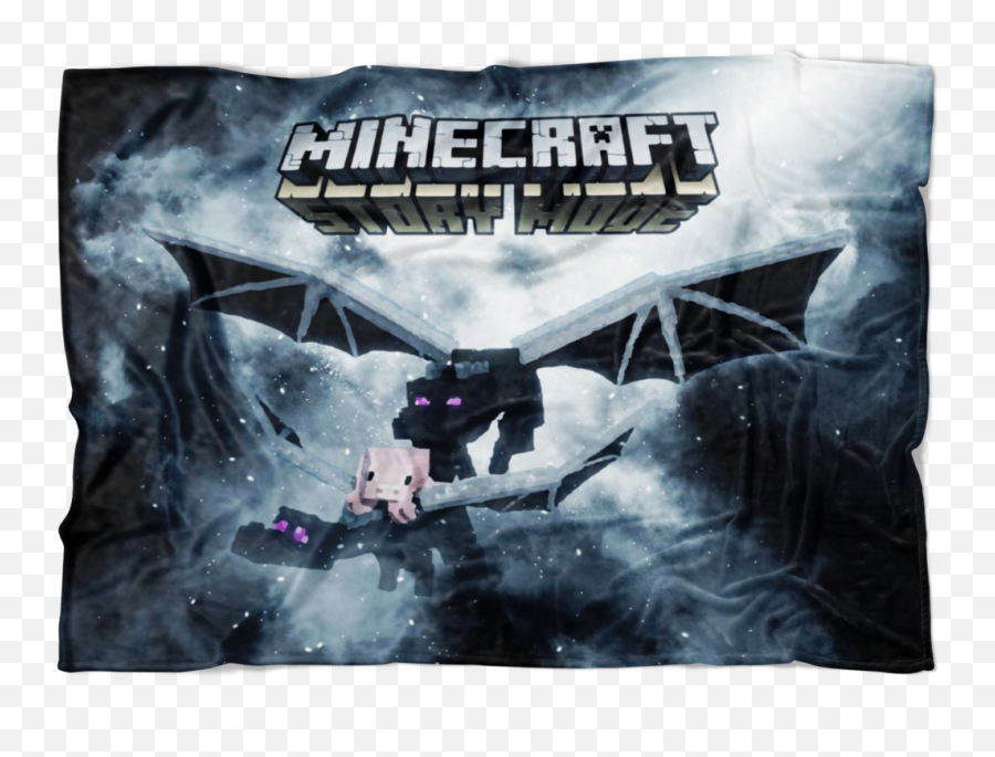 Minecraft Fleece Blanket Ender Dragon Black Ls0750 - Ender Corrupt Minecraft Mini Figures Png,Ender Dragon Png