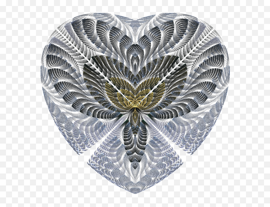 Heart Blue Fractal Valentine Png