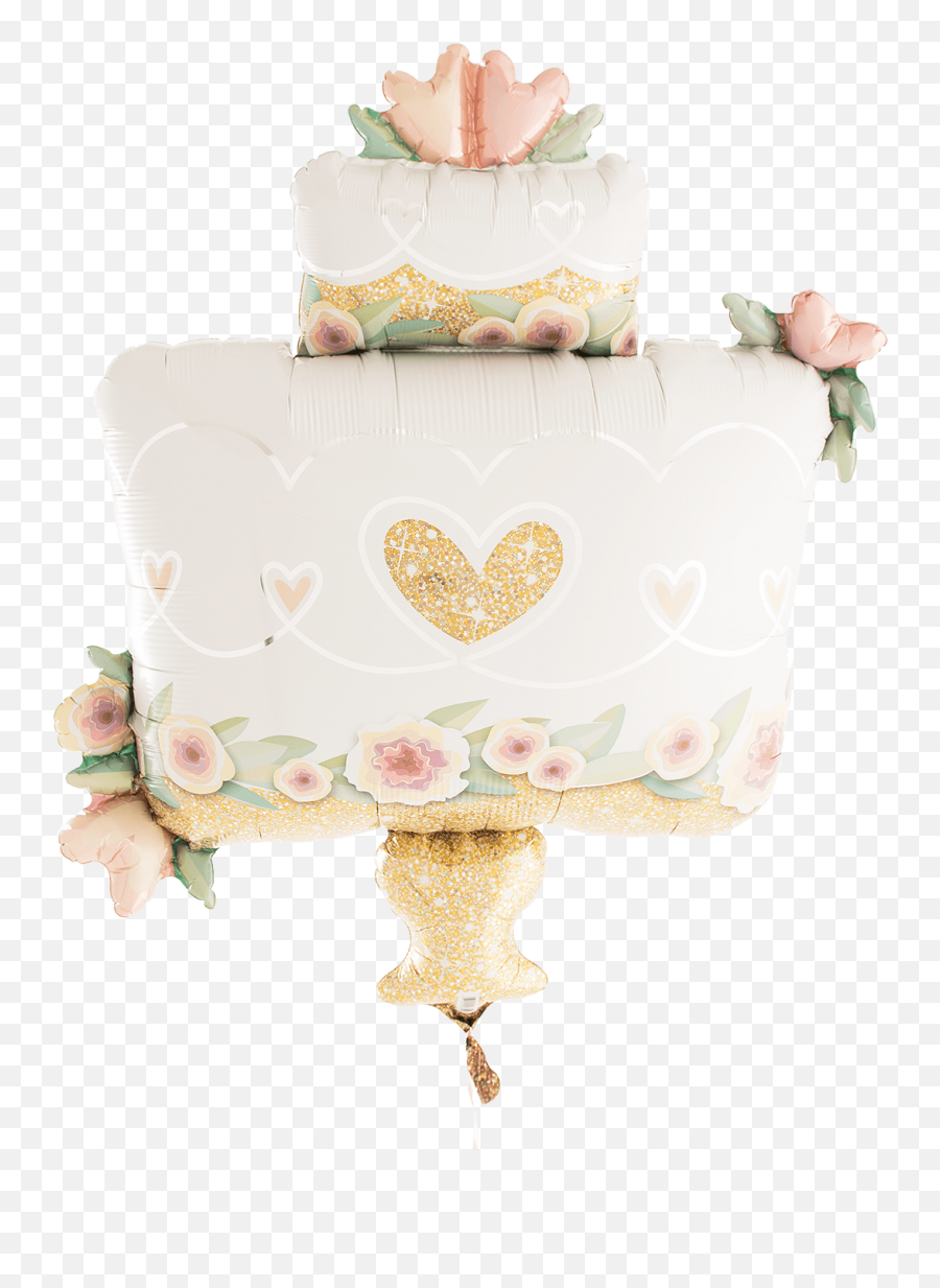 Glitter Gold Wedding Cake Supershape Balloon - Cake Decorating Png,Wedding Cake Png