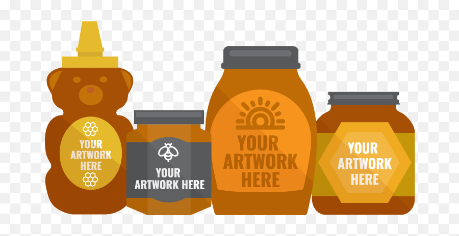 Custom Labels For Honey Products And Packaging - Bear Honey Packaging Png,Honey Transparent