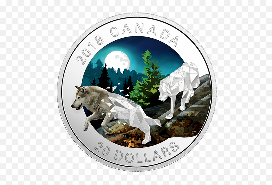 Grey Wolves - Canada 20 Dollar Coins Wolf Png,Wolf Outline Png