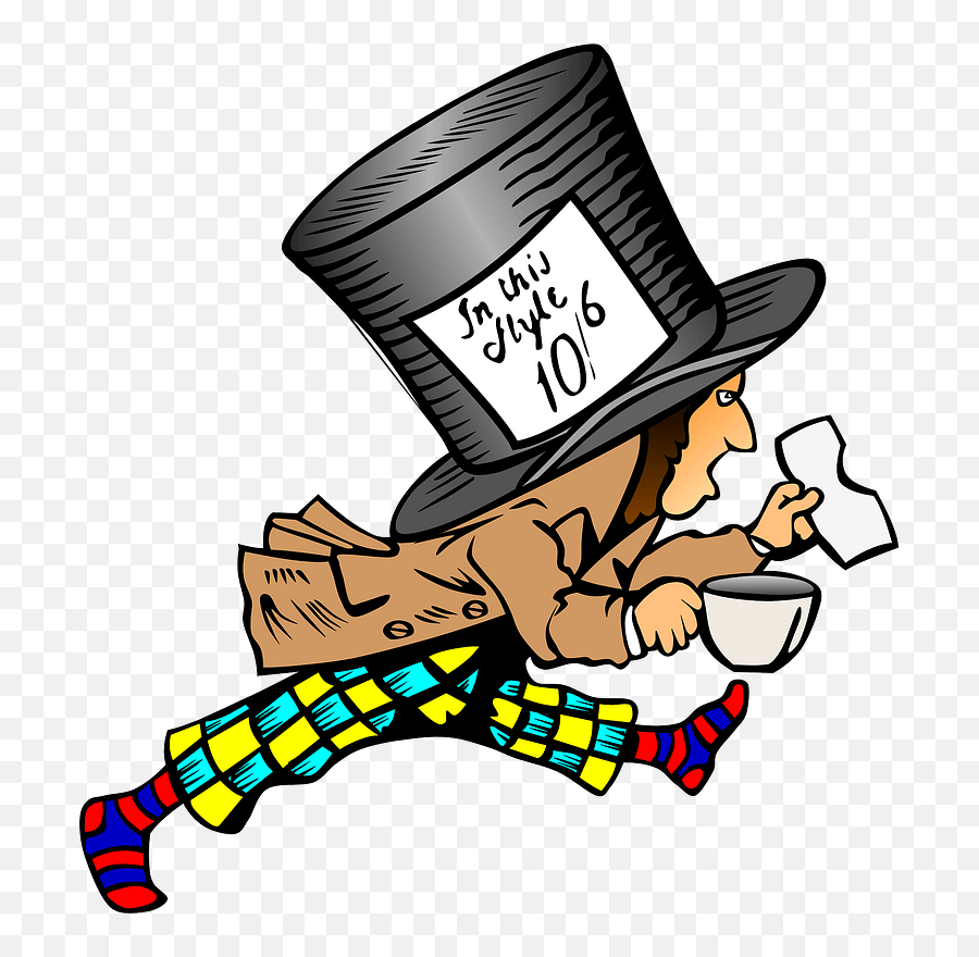 Mad Hatter Drawing Cartoon - Clipart Mad Hatter Vector Png,Mad Hatter Hat Png