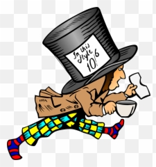 Mad Hatter Drawing Cartoon - Clipart Mad Hatter Vector Png,Mad Hatter Hat Png