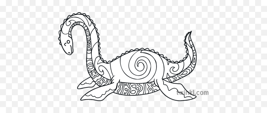 Loch Ness Monster Mindfulness Colouring - Loch Ness Monster Colouring Png,Loch Ness Monster Png