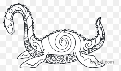 Loch Ness Monster Mindfulness Colouring - Loch Ness Monster Colouring Png,Loch Ness Monster Png
