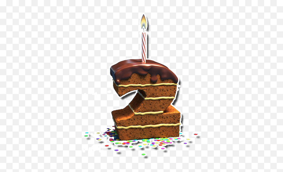 Cake - Candle 2 Years Old Png,Happy Birthday Cake Png