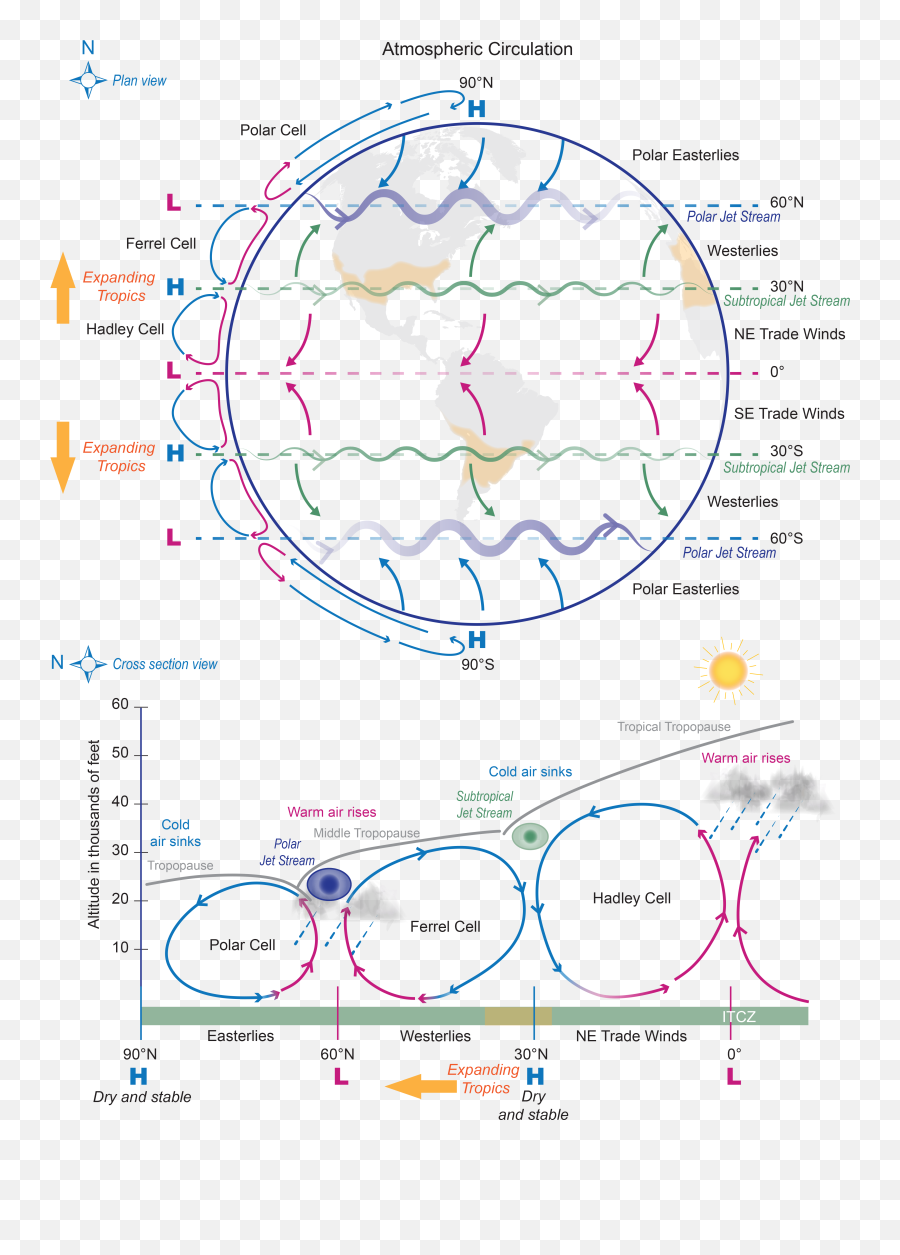 Atmospheric Circulation Effect Of - Diagram Png,Wind Effect Png