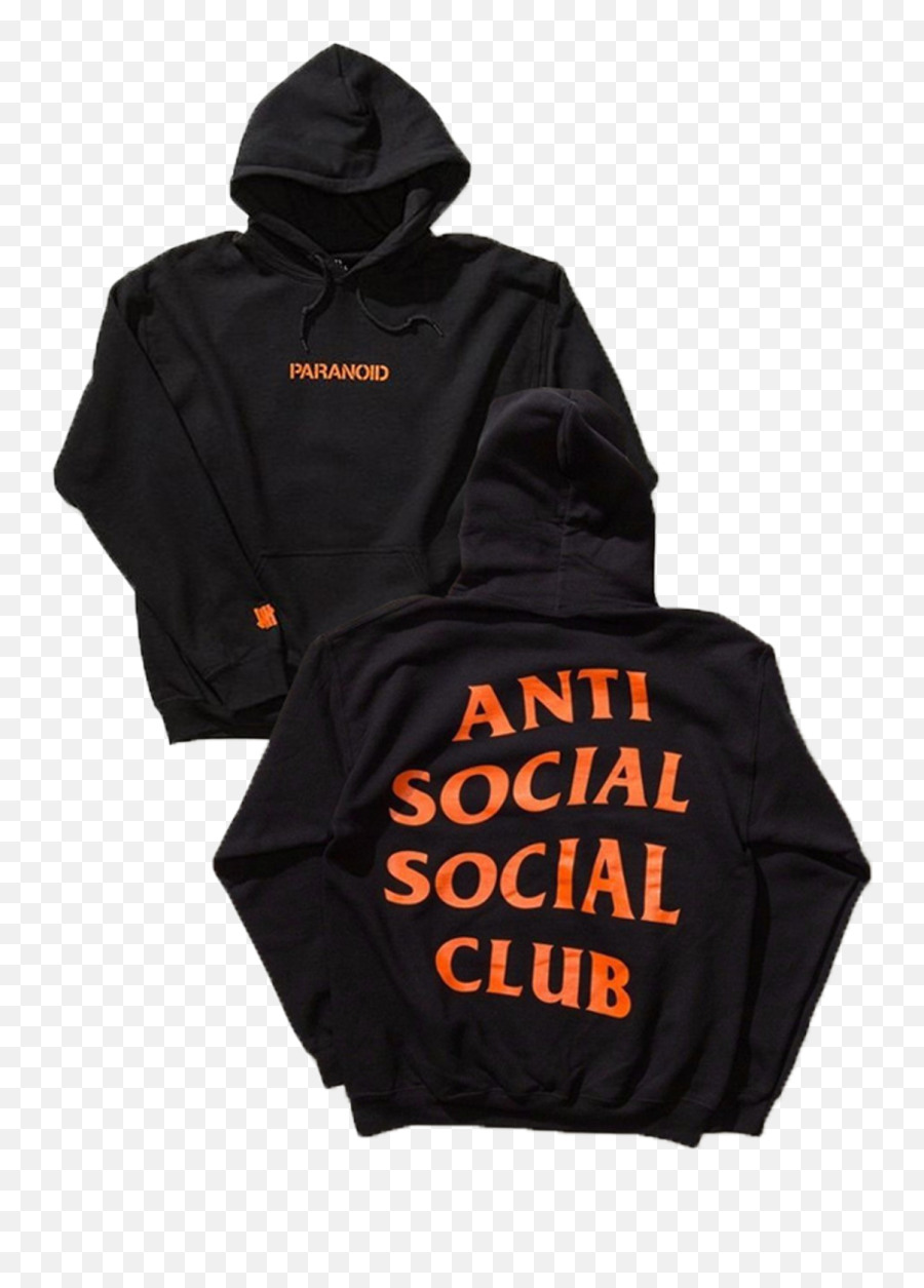 Paranoid Black Hoodie Sweatshirt - Anti Social Social Club Paranoid Hoodie Png,Anti Social Social Club Logo