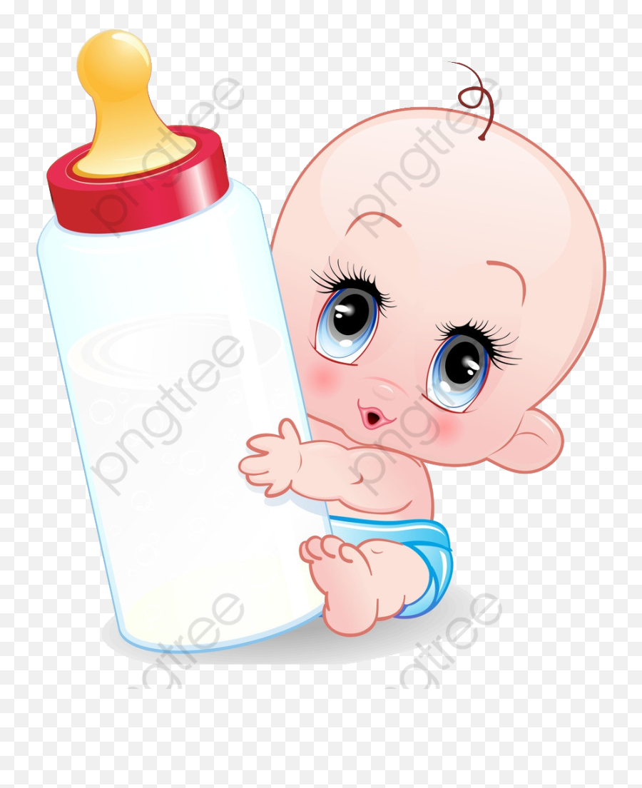 Baby Bottle Clipart Cartoon - Cartoon Baby Milk Bottle Png,Milk Bottle Png