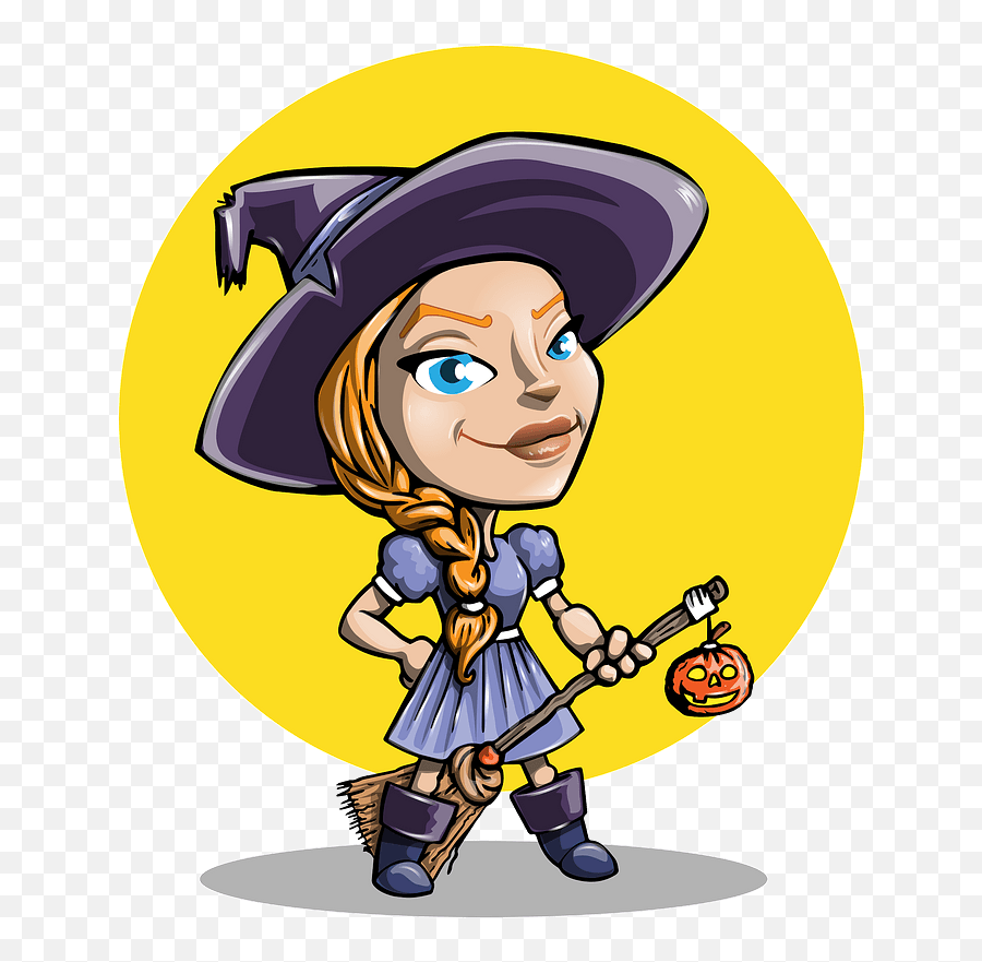 Witch In Front Of Moon Clipart Free Download Transparent - Bruja Pensando Animada Con Movimiento Png,Moon Clipart Transparent