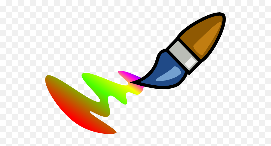 Rainbow Paintbrush Clip Art - Vector Clip Art Painting Clipart Png,Cartoon Rainbow Png