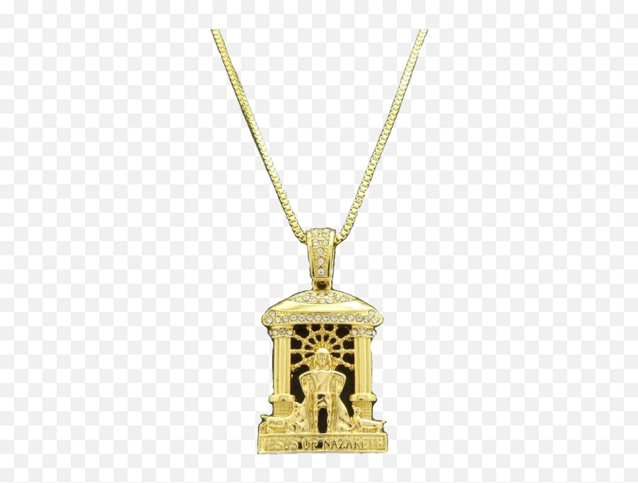 Gold Jesus Of Nazareth Chain Png Official Psds - Locket,Gold Necklace Png