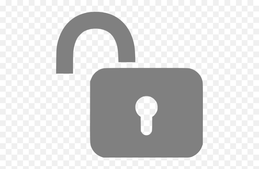 Gray Unlock Icon - Unlock Icon Png,Unlocked Lock Icon
