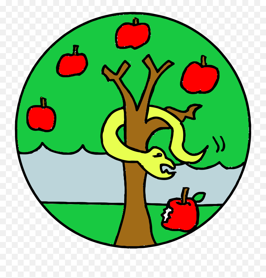 Snake Apple Tree Clipart Png - Jesse Tree Adam And Eve,Snake Clipart Png