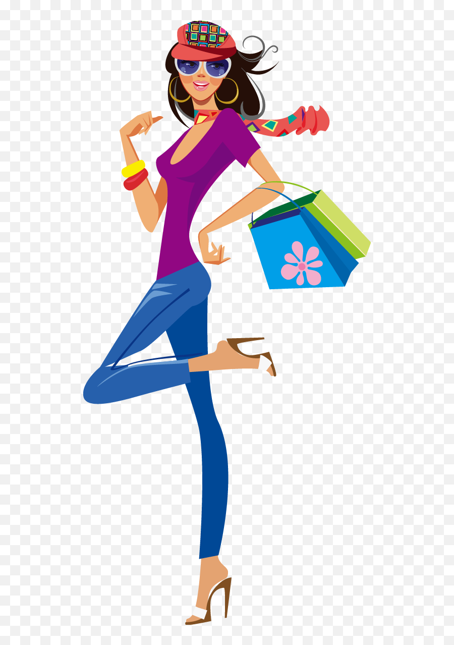 Mall Clipart Couple Shopping - Fashion Shopping Girl Png,Shopping Transparent