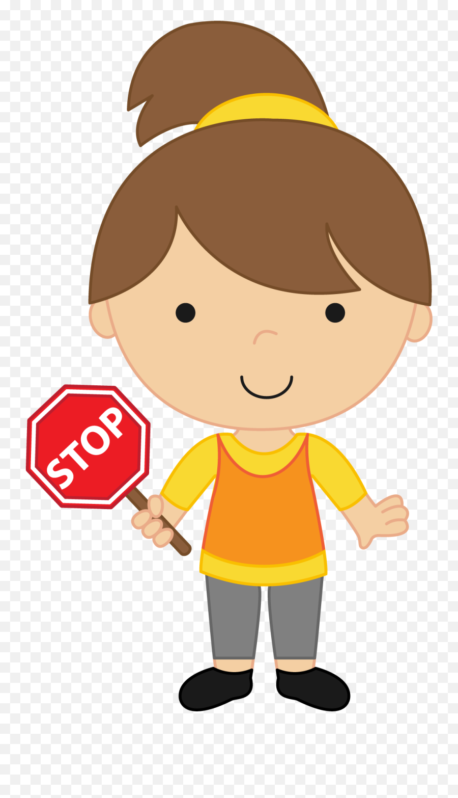 Girl Stop Sign - Kid Stop Sign Clip Art Png,Stop Sign Transparent Background