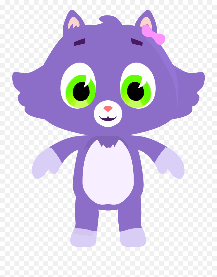 Medium Purple Cute Cat Clipart Png - Purple Cute Cat Png,Cute Cat Png